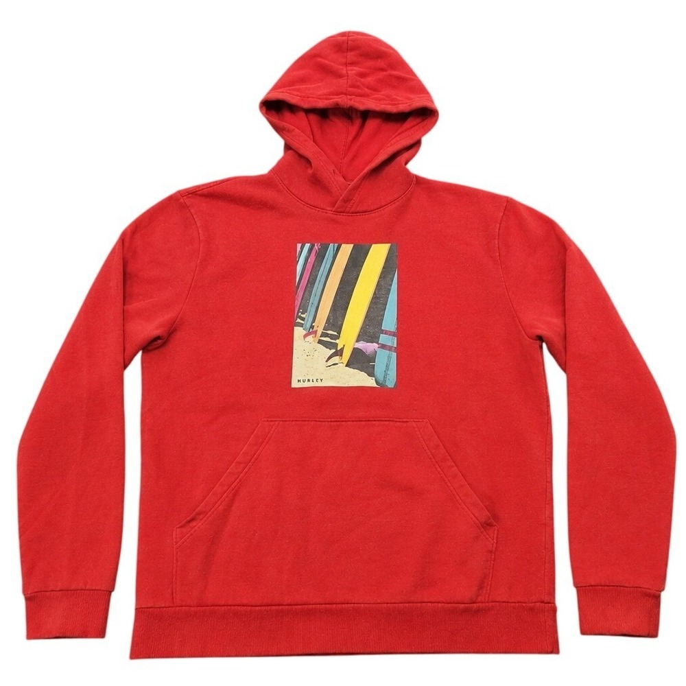 Oakley Hoodie Mens L‎ Red Surf Graphic Sweatshirt Skater West Coast California